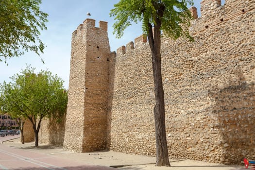 Stork's nest on Olmedo walls, Valladolid, Spain
