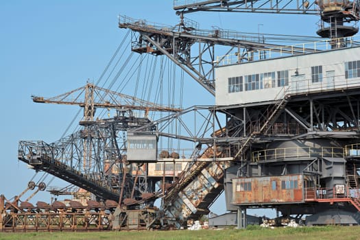 gigantic excavators in the disused Ferropolis opencast mine