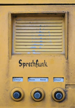 Radio on an excavator in the disused Ferropolis opencast mine