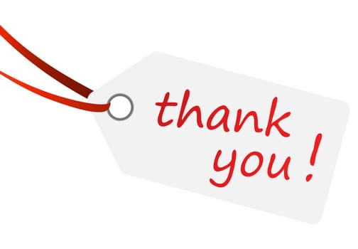 Pendant with text " thank you ! """