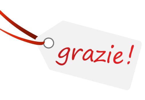Pendant with text " grazie ! """