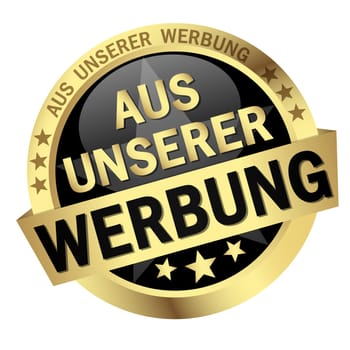 Button with banner " FROM OUR ADVERTISING """