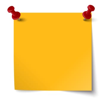 colored note with pin