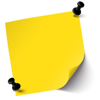 colored note with pin