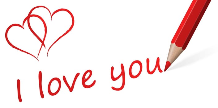 Pen with text " I love you """