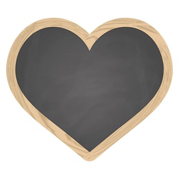 Heart slate board grey with wooden frame