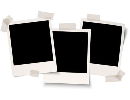 empty Polaroid with tape