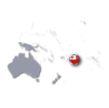 Pacific Map with Tonga