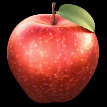 Red apple over black background. Clipping path included.