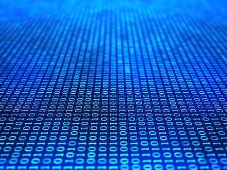 Binary background with deph of field. Concept of technology.