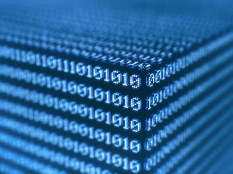 Binary background with depth of field. Concept of technology.