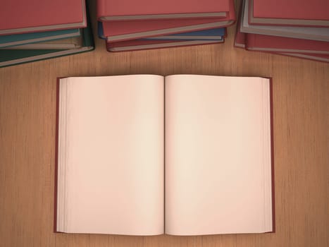 Book with white pages. Your text or image on the white pages.