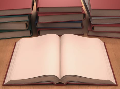 Book with white pages. Your text or image on the white pages.
