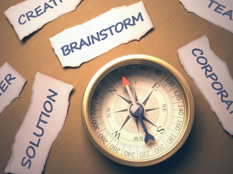 Compass indicating the best direction to take. Clipping path included.