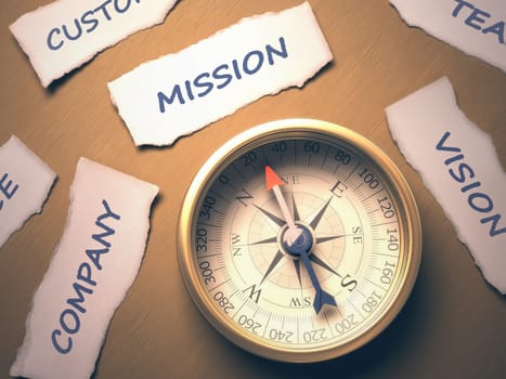 Compass indicating the best direction to take. Clipping path included.