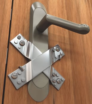 The keyhole completely closed. Concept of privacy and secret. Nobody can see through the keyhole.