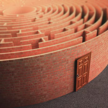 Finding the exit door in the labyrinth.
