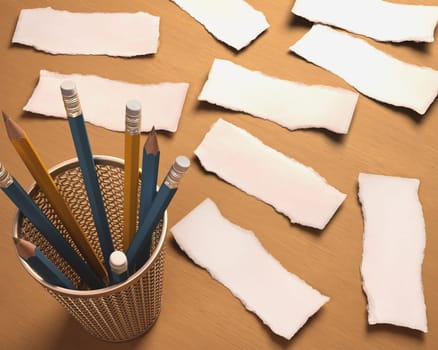 Your text on blank pieces of paper. Clipping path included.