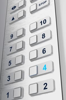 Elevator buttons with selected floor