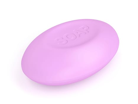 Soap on white background, 3d rendered image
