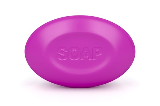 Purple soap on white background