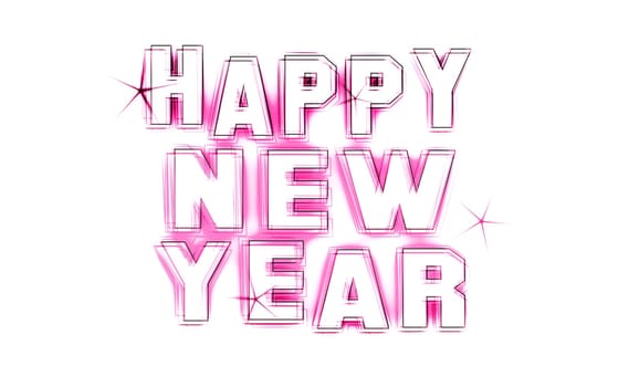 Happy New Year Party as an illustration in neon light style