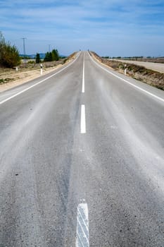 baden stretch of road, typical in land of Castile, Spain