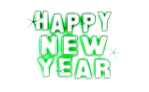 Happy New Year Party as an illustration in neon light style