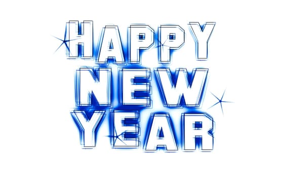 Happy New Year Party as an illustration in neon light style