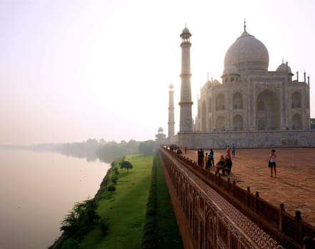 Overview of the Taj Mahal and garden, Agra, India
