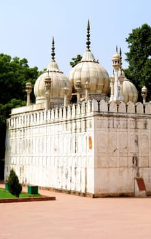Pearl Mosque 'moti-masjid' in the Famous Delhi Fort also known as Lal Qil'ah, UNESCO World Heritage Site