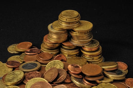 Photo Background Texture With Small Coins Of Different European Countries
