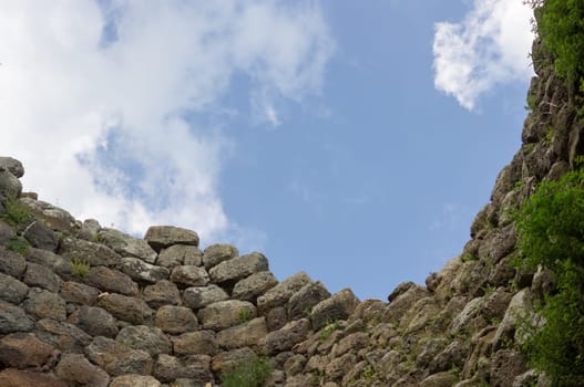 Turquoise sky taken from the main tower of the Nuraghe of Barumini