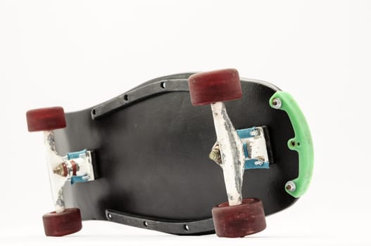 Vintage Style Black Skateboard on a white Background