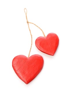 Red wooden heart shape