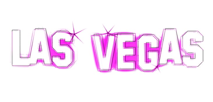 LAS VEGAS Illustration as LED Lights for your Presentation or website