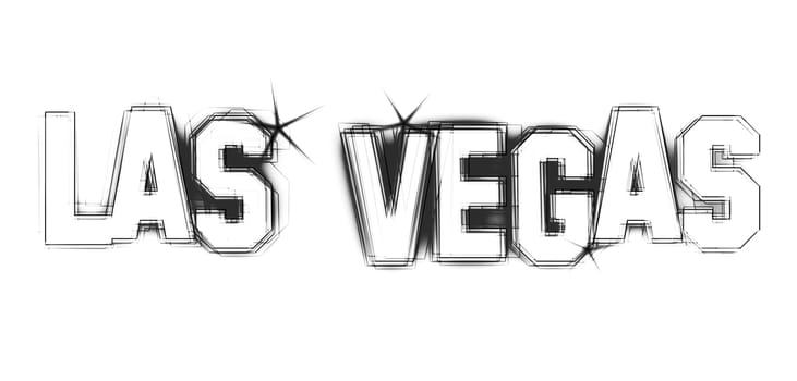 LAS VEGAS Illustration as LED Lights for your Presentation or website