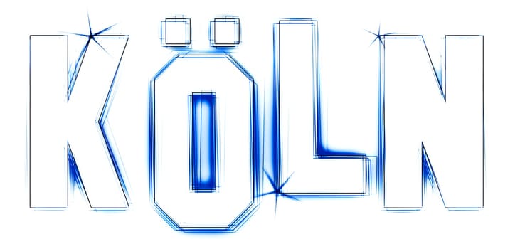 KÖLN as illustration in neon light style for presentations,flyers,web,etc.