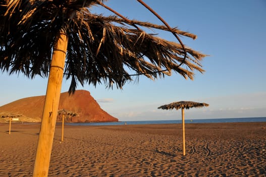 Beach Umbrella in Tenerife Canary Islands Spain Europe