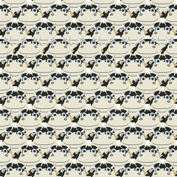 Seamless pattern design with cartoon  cows