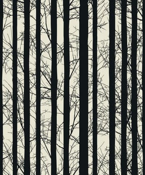 Seamless texture with trees, forest tile background