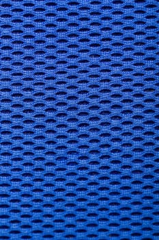 synthetic blue cloth. grid closeup. macro. photo