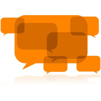 Concept illustration showing talk balloons overlapping and creating noise in the conversation