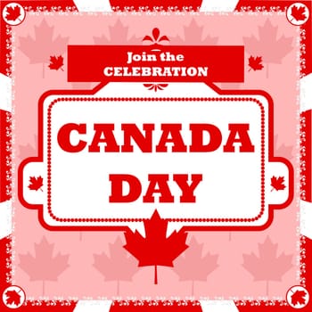 Concept illustration showing a poster invitation for a Canada Day celebration