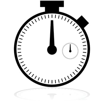 Icon illustration showing a chronometer with a main display and a smaller one inside it