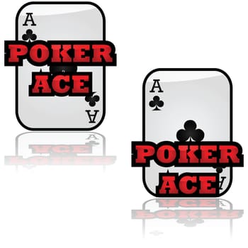 Concept illustration showing an ace with the words Poker Ace in front of it