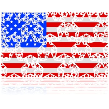 Concept illustration of the flag of the United States of America made up of stars