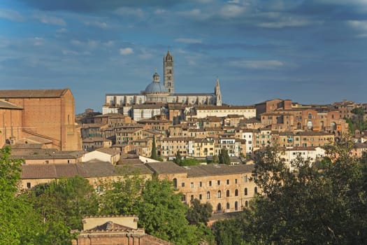 General viuew of Siena with famous cathedral (Tuscany, Italy)