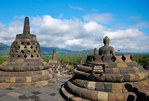 Beautiful view of Borobudur Temple in Yogyakarta, Indonesia