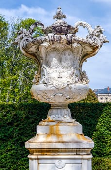Decorative vases in the gardens of the Royal Palace of La Granja de San Ildefonso